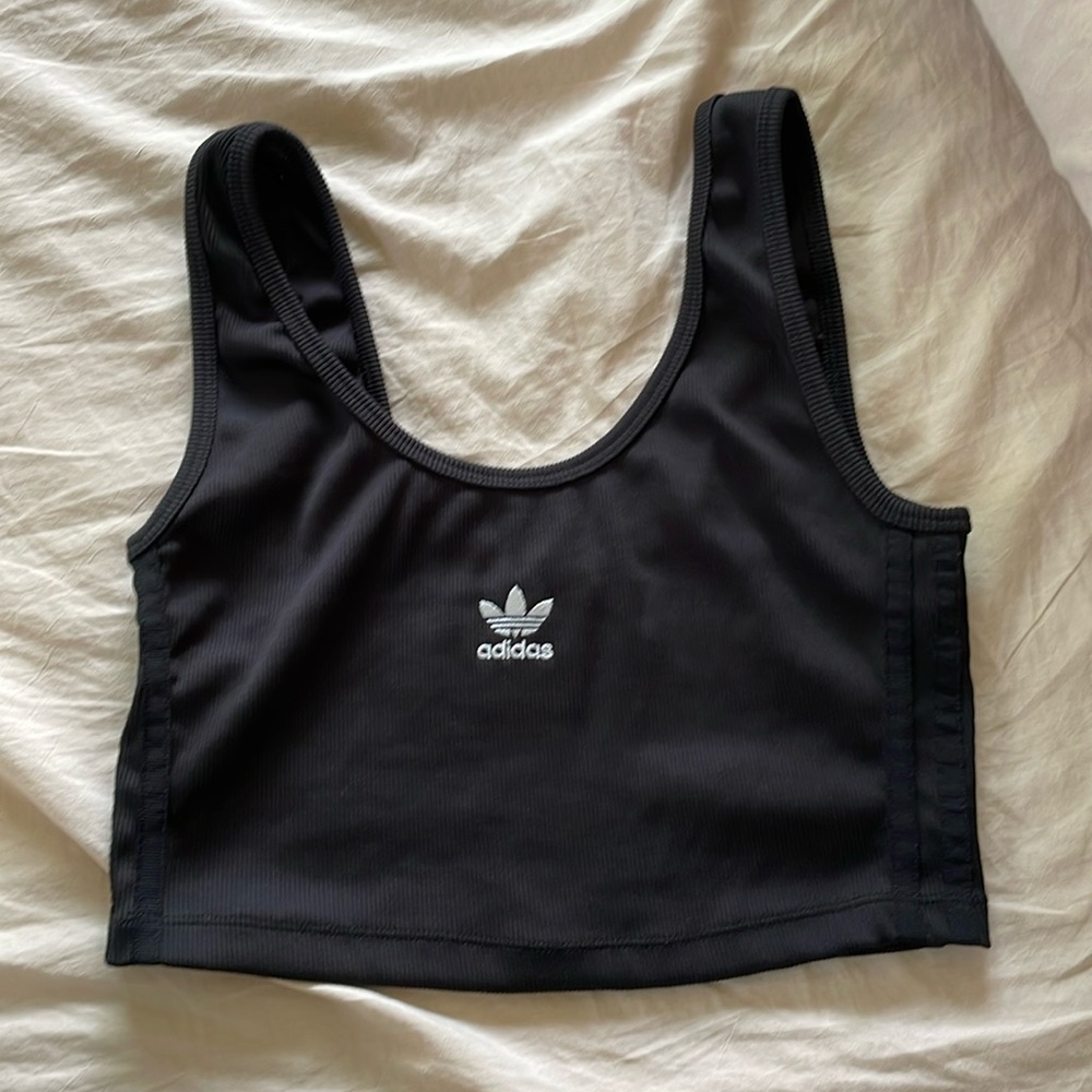 Adidas Ribbed Crop Top Size S